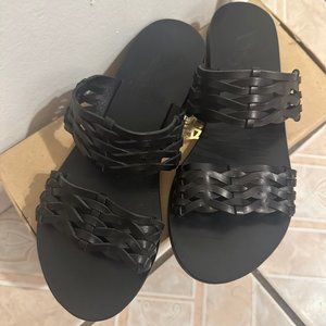 Ancient Greek Sandals Style Melia Woven Black Size 8 or 38